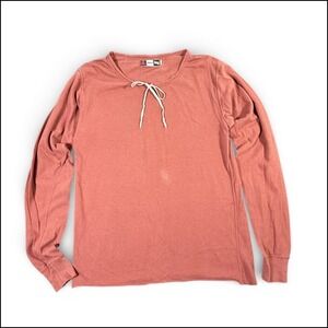 Vintage Chess King Prairie Knit Top Unisex M 70s Base Layer Terracotta Tone Boho